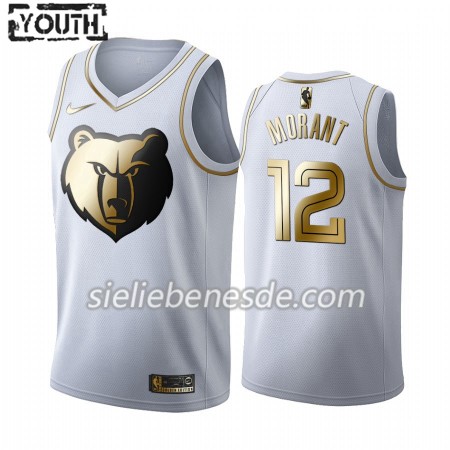Kinder NBA Memphis Grizzlies Trikot Ja Morant 12 Nike 2019-2020 Weiß Golden Edition Swingman
